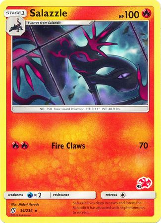 Salazzle (34/236) (Charizard Stamp #49) [Battle Academy 2020] - Comfy Hobbies