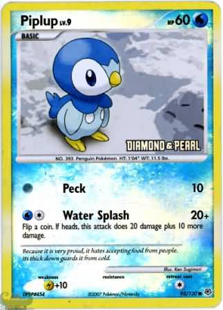 Piplup (93/130) [Burger King Promos: 2008 Collection] - Comfy Hobbies