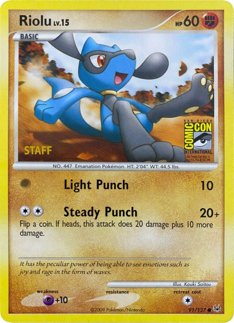Riolu (91/127) (SDCC 2009) (Staff) [Platinum: Base Set] - Comfy Hobbies