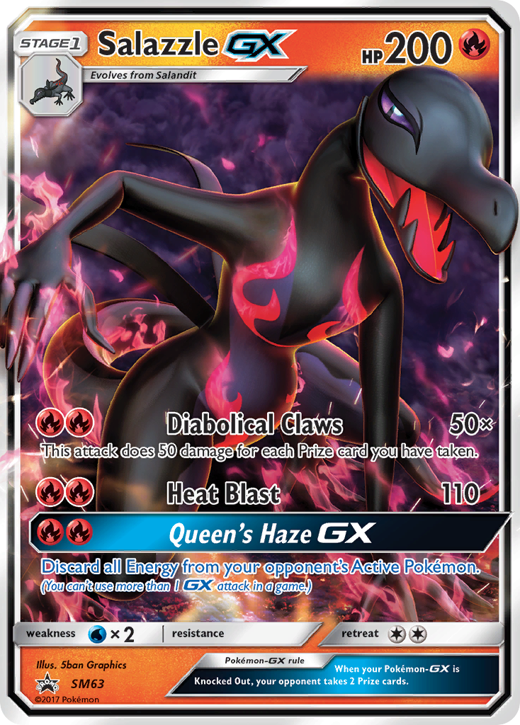 Salazzle GX (SM63) [Sun & Moon: Black Star Promos] - Comfy Hobbies