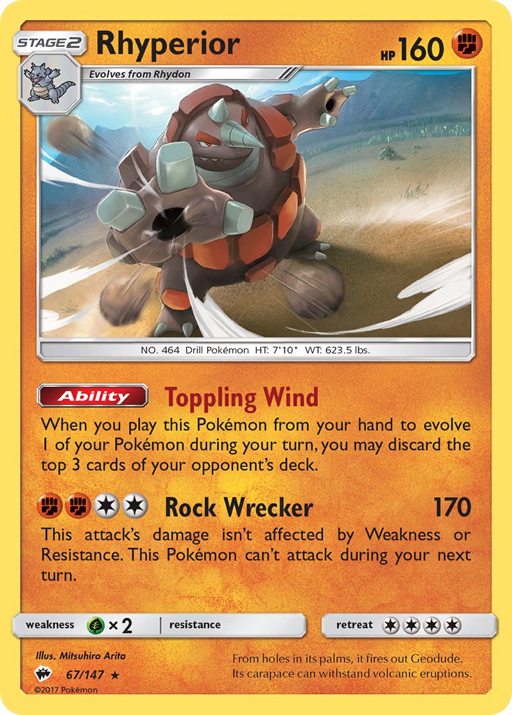 Rhyperior (67/147) (Theme Deck Exclusive) [Sun & Moon: Burning Shadows] - Comfy Hobbies