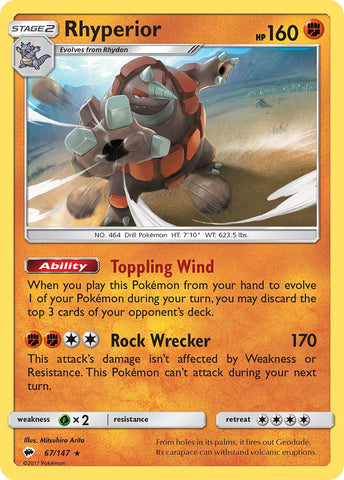 Rhyperior (67/147) (Theme Deck Exclusive) [Sun & Moon: Burning Shadows] - Comfy Hobbies