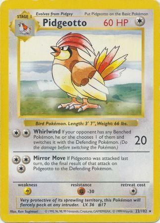 Pidgeotto (22/102) [Base Set Shadowless Unlimited] - Comfy Hobbies
