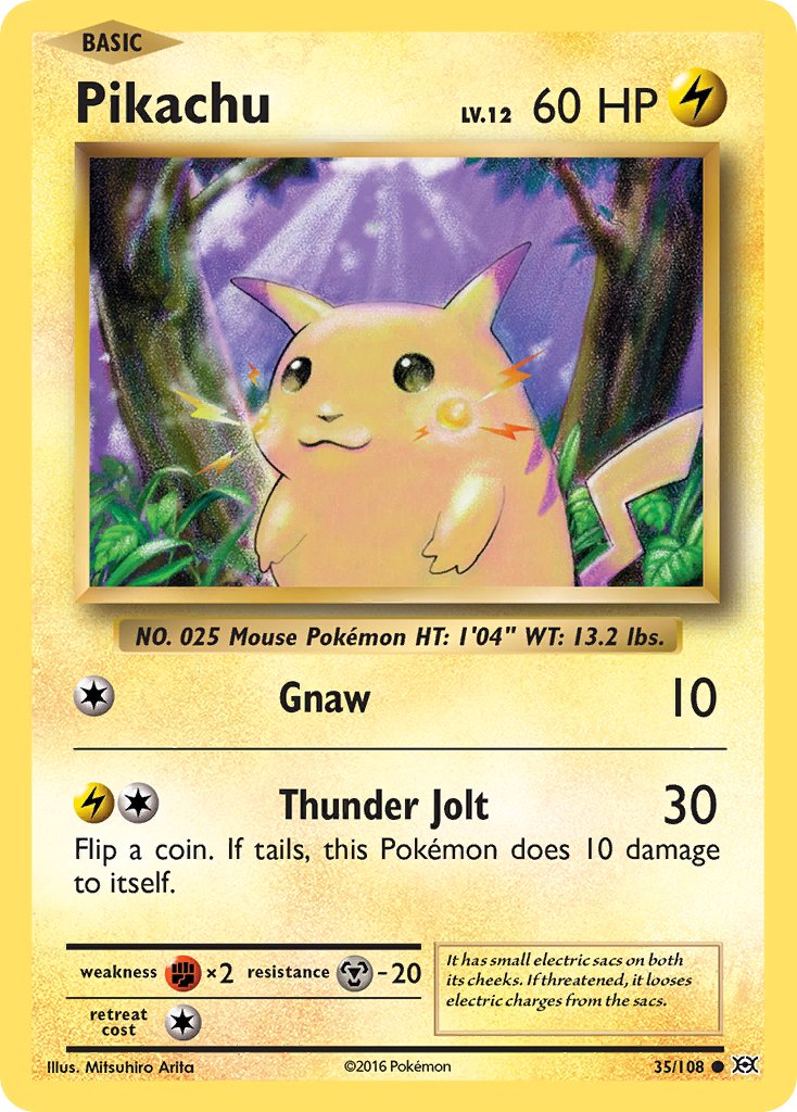 Pikachu (35/108) (Theme Deck Exclusive) (Cracked Ice Holo) [XY: Evolutions] - Comfy Hobbies