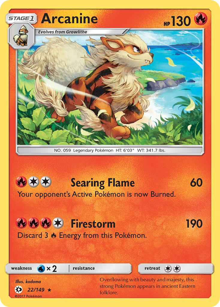 Arcanine (22/149) [Sun & Moon: Base Set] - Comfy Hobbies