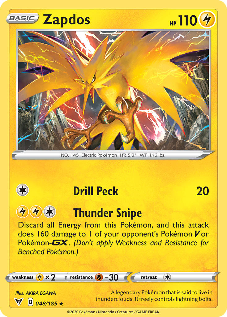 Zapdos (048/185) [Sword & Shield: Vivid Voltage] - Comfy Hobbies