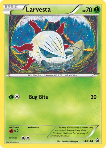 Larvesta (14/114) [XY: Steam Siege] - Comfy Hobbies