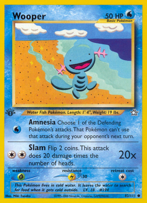 Wooper (82/111) [Neo Genesis 1st Edition] - Comfy Hobbies