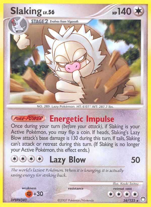 Slaking (34/123) [Diamond & Pearl: Mysterious Treasures] - Comfy Hobbies