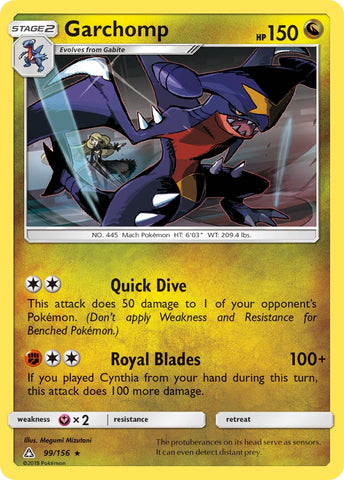 Garchomp (99/156) (Cracked Ice Holo) (Theme Deck Exclusive) [Sun & Moon: Ultra Prism] - Comfy Hobbies