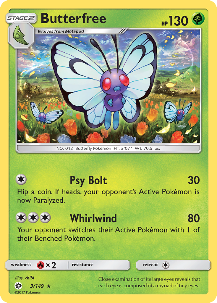 Butterfree (3/149) [Sun & Moon: Base Set] - Comfy Hobbies