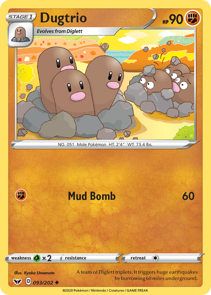 Dugtrio (093/202) [Sword & Shield: Base Set] - Comfy Hobbies