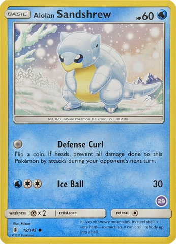 Alolan Sandshrew (19/145) (Deck Exclusive #29) [Sun & Moon: Trainer Kit - Alolan Sandslash] - Comfy Hobbies
