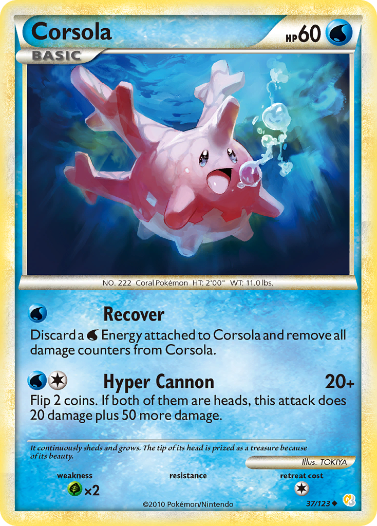 Corsola (37/123) [HeartGold & SoulSilver: Base Set] - Comfy Hobbies