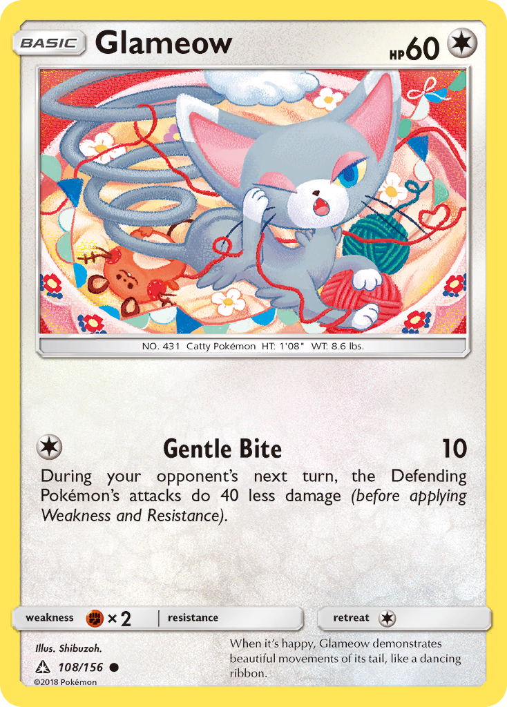 Glameow (108/156) [Sun & Moon: Ultra Prism] - Comfy Hobbies