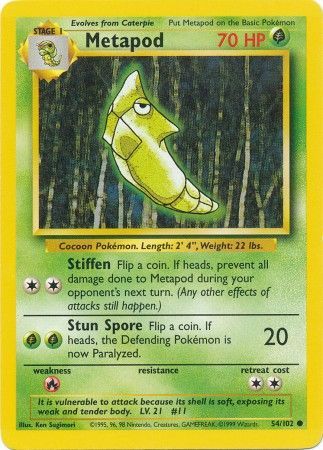 Metapod (54/102) [Base Set Unlimited] - Comfy Hobbies