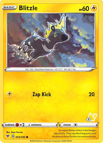 Blitzle (053/185) (Pikachu Stamp #2) [Battle Academy 2022] - Comfy Hobbies