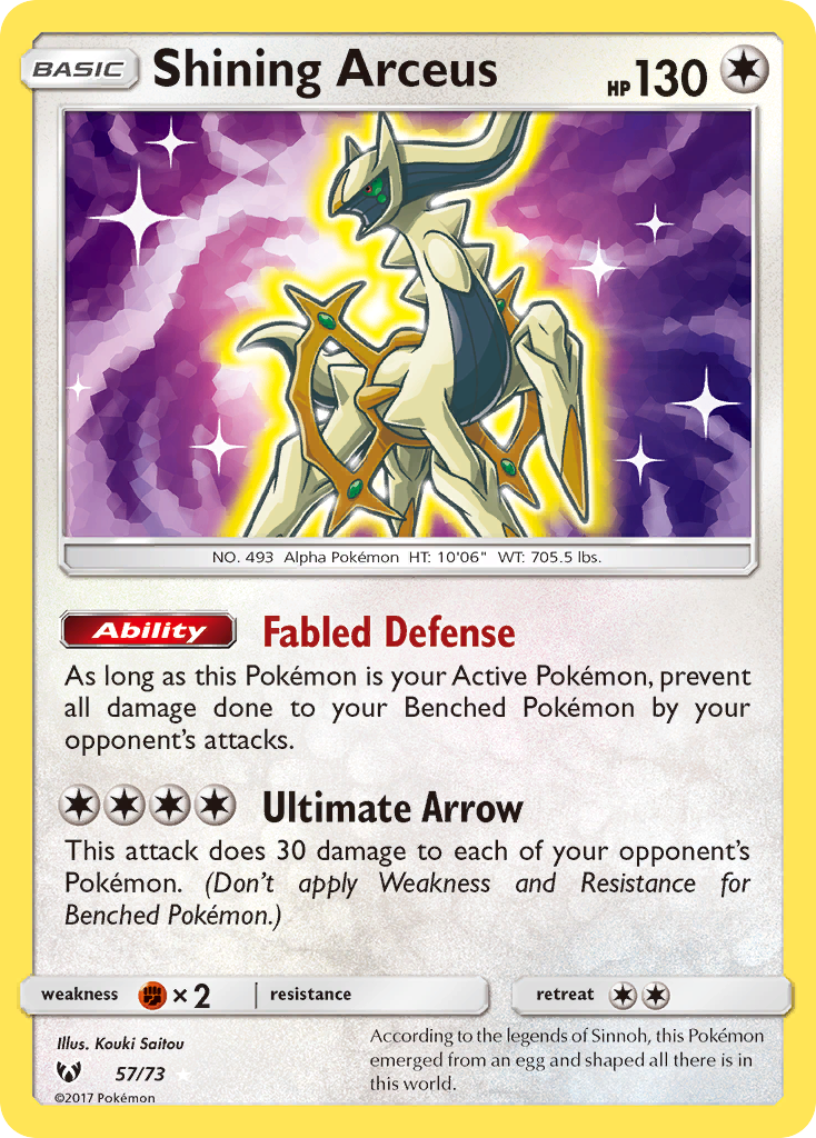 Shining Arceus (57/73) [Sun & Moon: Shining Legends] - Comfy Hobbies