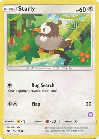 Starly (81/111) (Deck Exclusive #15) [Sun & Moon: Trainer Kit - Alolan Sandslash] - Comfy Hobbies