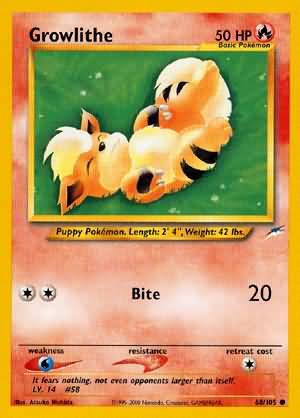 Growlithe (68/105) [Neo Destiny Unlimited] - Comfy Hobbies