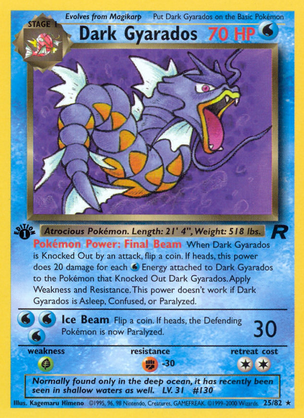 Dark Gyarados (25/82) [Team Rocket 1st Edition] - Comfy Hobbies