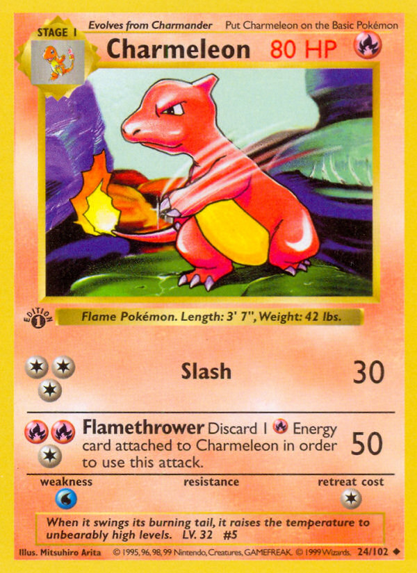 Charmeleon (24/102) (Shadowless) [Base Set 1st Edition] - Comfy Hobbies