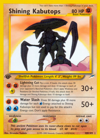 Shining Kabutops (108/105) [Neo Destiny 1st Edition] - Comfy Hobbies