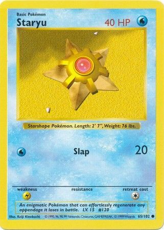 Staryu (65/102) [Base Set Shadowless Unlimited] - Comfy Hobbies