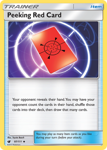 Peeking Red Card (97/111) [Sun & Moon: Crimson Invasion] - Comfy Hobbies