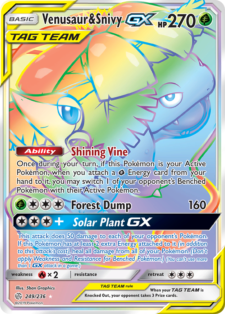 Venusaur & Snivy GX (249/236) [Sun & Moon: Cosmic Eclipse] - Comfy Hobbies