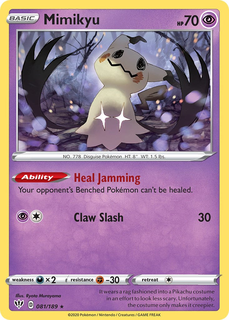 Mimikyu (081/189) (Cosmos Holo) [Sword & Shield: Darkness Ablaze] - Comfy Hobbies