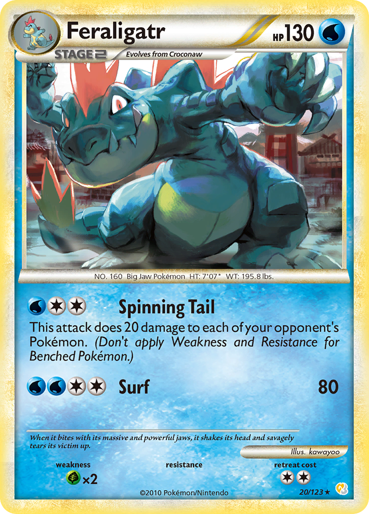Feraligatr (20/123) [HeartGold & SoulSilver: Base Set] - Comfy Hobbies