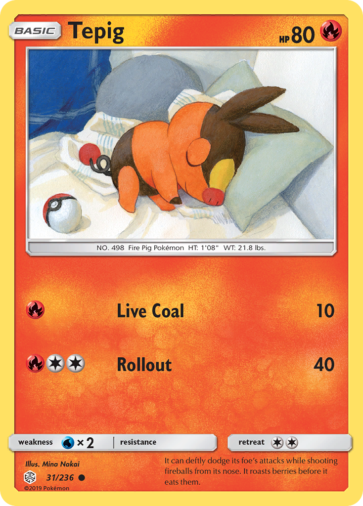 Tepig (31/236) [Sun & Moon: Cosmic Eclipse] - Comfy Hobbies