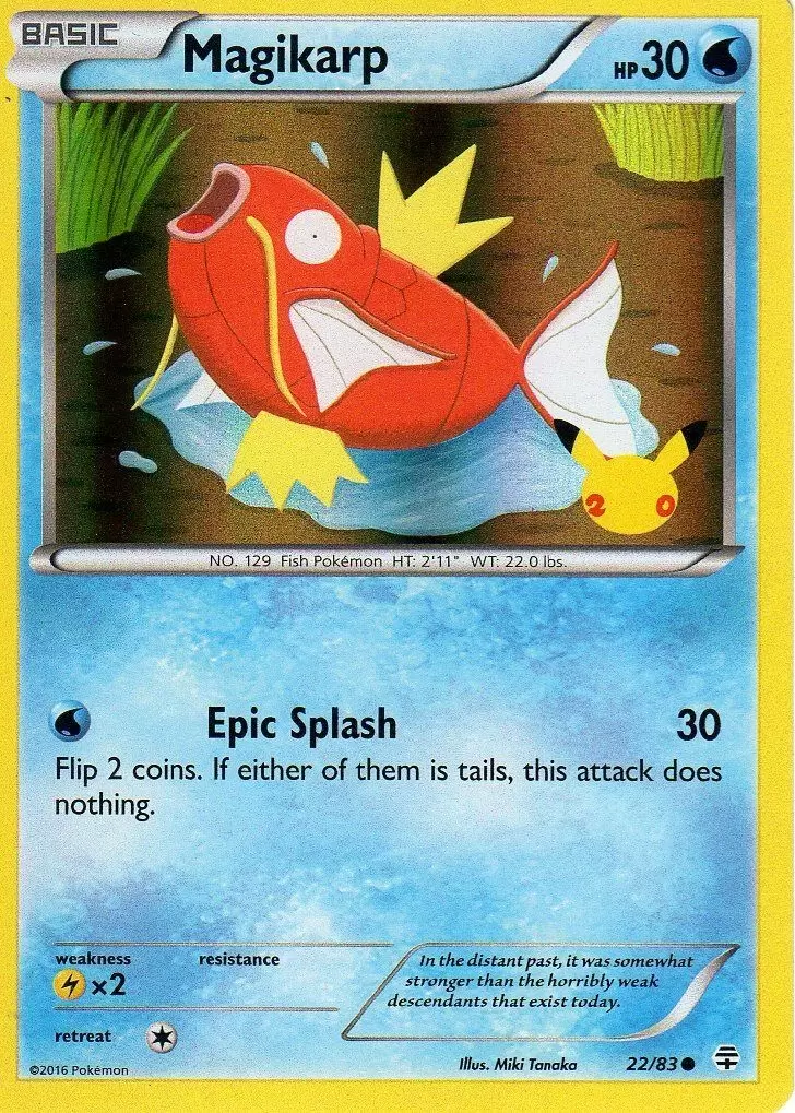 Magikarp (22/83) (20th Anniversary Stamp) [XY: Generations] - Comfy Hobbies
