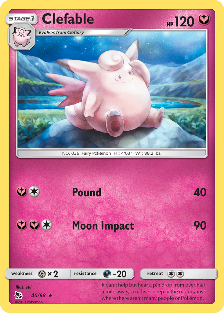 Clefable (40/68) [Sun & Moon: Hidden Fates] - Comfy Hobbies