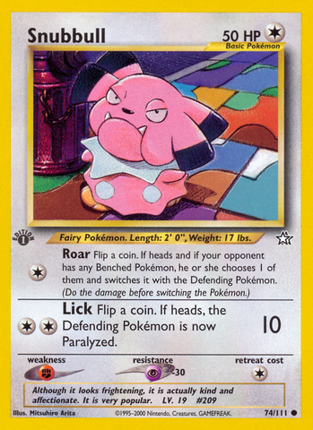 Snubbull (74/111) [Neo Genesis 1st Edition] - Comfy Hobbies