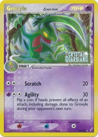 Grovyle (19/100) (Delta Species) (Stamped) [EX: Crystal Guardians] - Comfy Hobbies