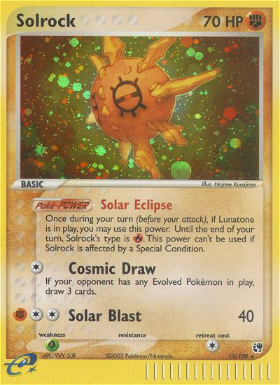 Solrock (13/100) [EX: Sandstorm] - Comfy Hobbies