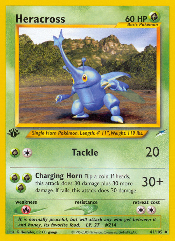 Heracross (41/105) [Neo Destiny 1st Edition] - Comfy Hobbies
