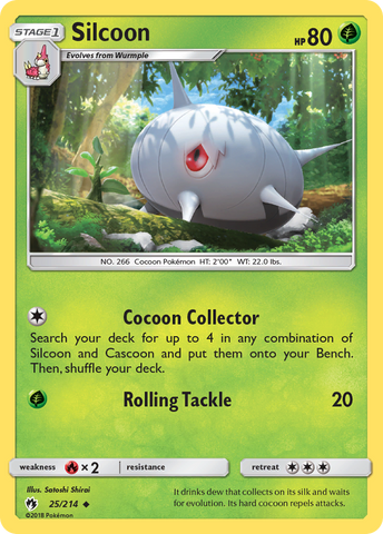 Silcoon (25/214) [Sun & Moon: Lost Thunder] - Comfy Hobbies