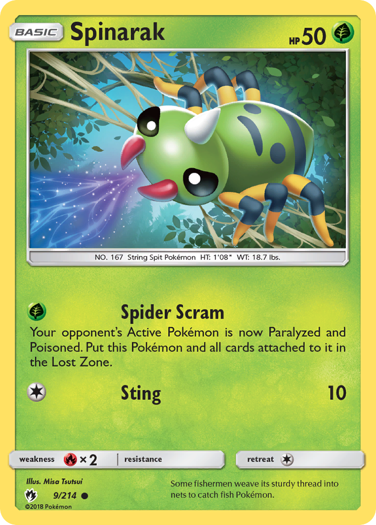 Spinarak (9/214) [Sun & Moon: Lost Thunder] - Comfy Hobbies