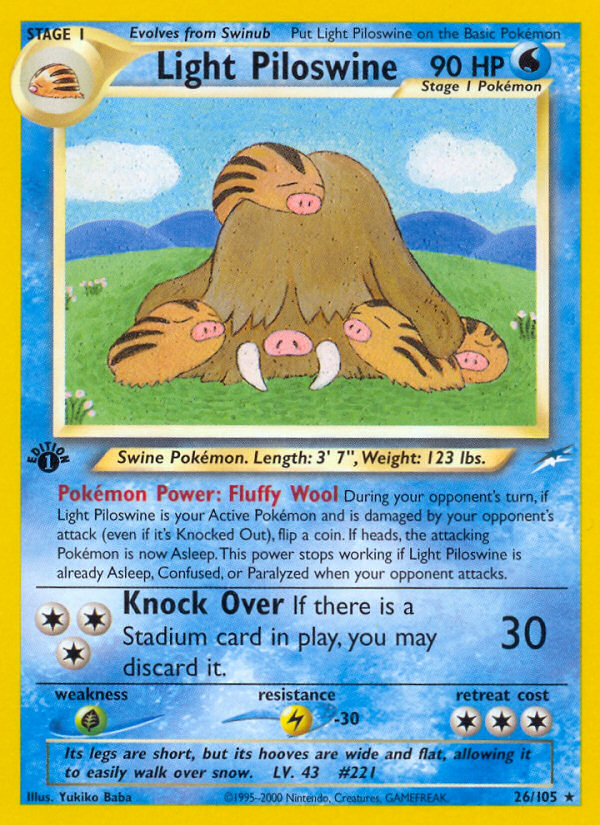 Light Piloswine (26/105) [Neo Destiny 1st Edition] - Comfy Hobbies