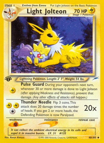 Light Jolteon (48/105) [Neo Destiny 1st Edition] - Comfy Hobbies