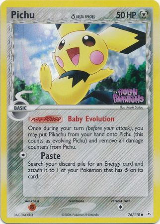 Pichu (76/110) (Delta Species) (Stamped) [EX: Holon Phantoms] - Comfy Hobbies