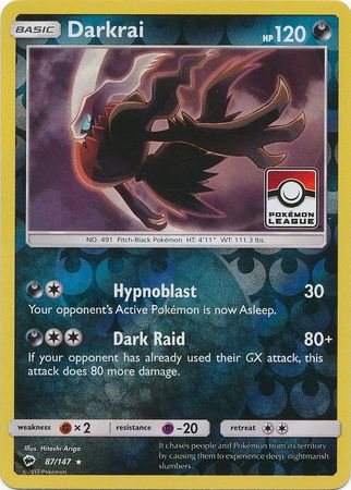 Darkrai (87/147) (League Promo) [Sun & Moon: Burning Shadows] - Comfy Hobbies