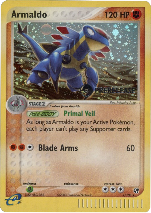 Armaldo (1/100) (Prerelease Promo) [EX: Sandstorm] - Comfy Hobbies