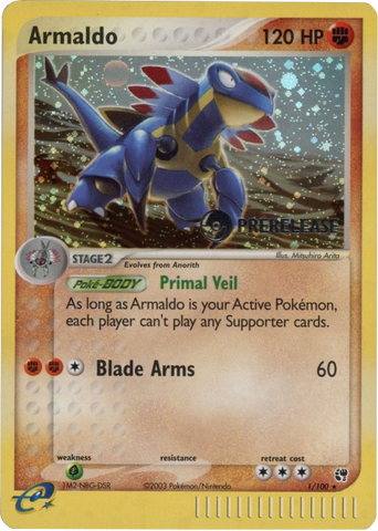 Armaldo (1/100) (Prerelease Promo) [EX: Sandstorm] - Comfy Hobbies
