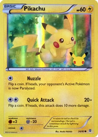 Pikachu (26/83) (20th Anniversary) [XY: Generations] - Comfy Hobbies