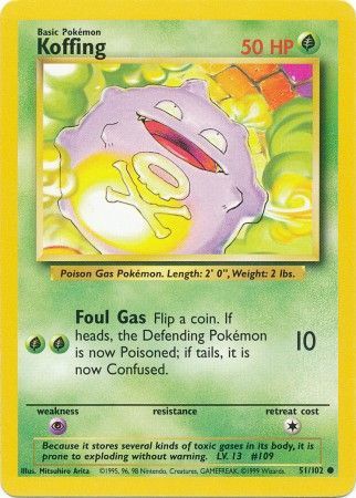 Koffing (51/102) [Base Set Unlimited] - Comfy Hobbies