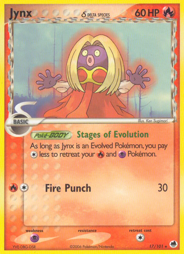 Jynx (17/101) (Delta Species) [EX: Dragon Frontiers] - Comfy Hobbies